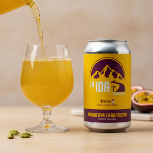 Kombucha La Ida Maracuyá Cardamomo Lata 355cc